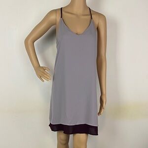 Tempted Gray/Lavender &  Plum Reversible Slip Dress